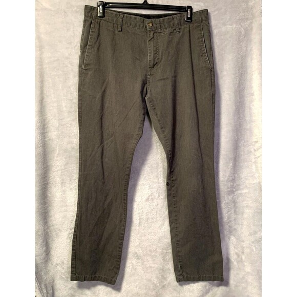 Volcom Vmonty Pants Mens 36x32 Gray Straight Leg Classic Preppy Logo Flaw - Picture 4 of 16